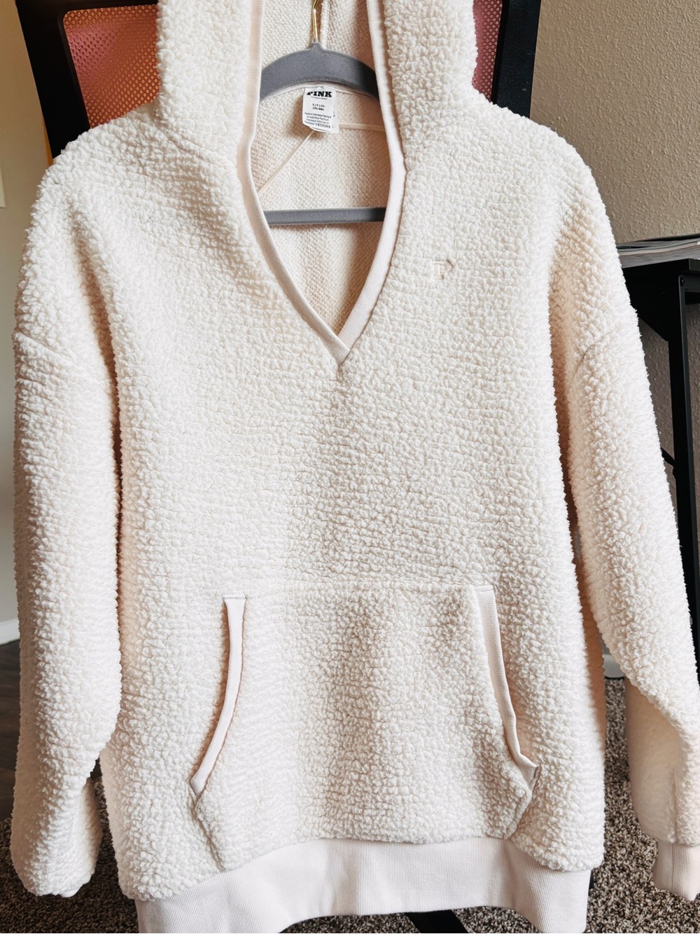 Cozy Sherpa Hoodie Pullover - Cream